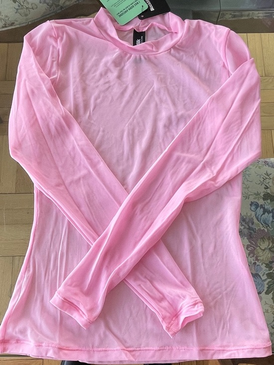 Blackmilk Tops - Blackmilk Vivid Light Pink Mesh Long Sleeve Top